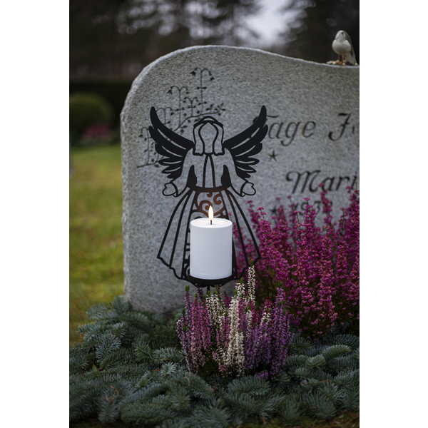 LED Gravljus Siluett Ängel med ljus 48 cm