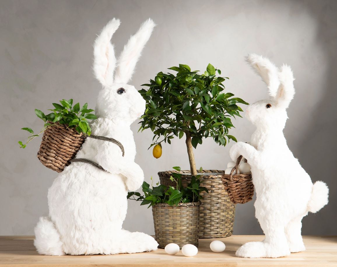 Påskdekoration Golvdekoration Hare Med Korg 71 cm