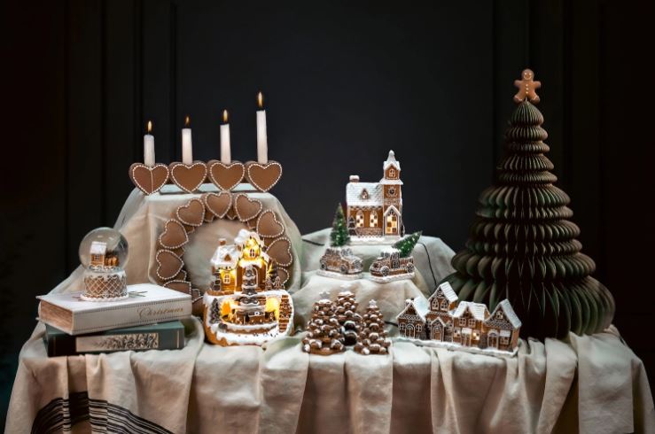 Belysning jul LED Lykta Pepparkakshus 14x12x21cm