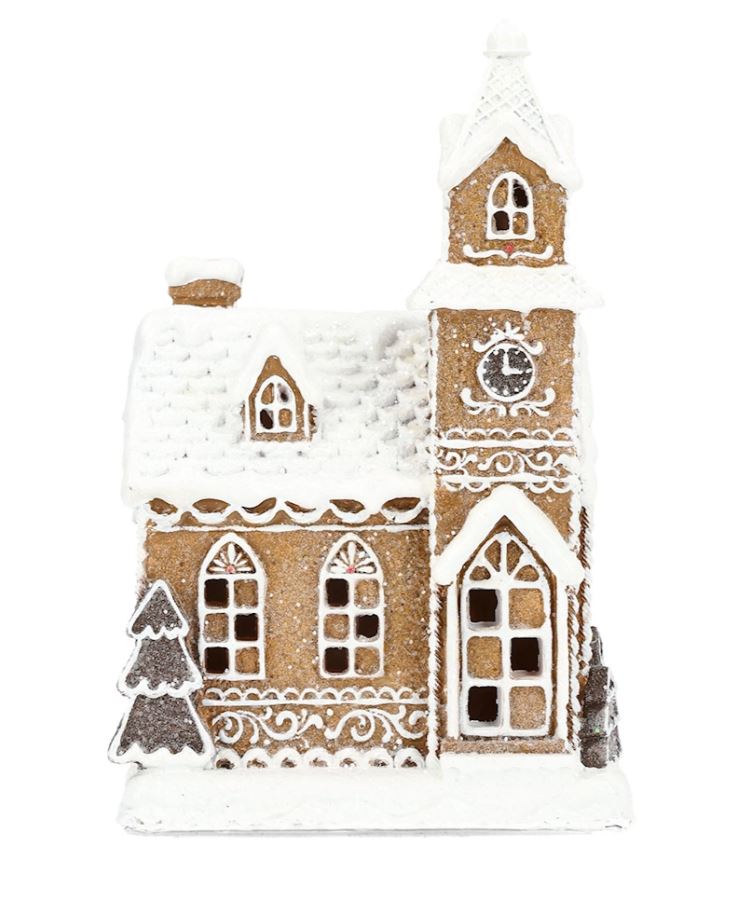 Belysning jul LED Lykta Pepparkakshus 14x12x21cm