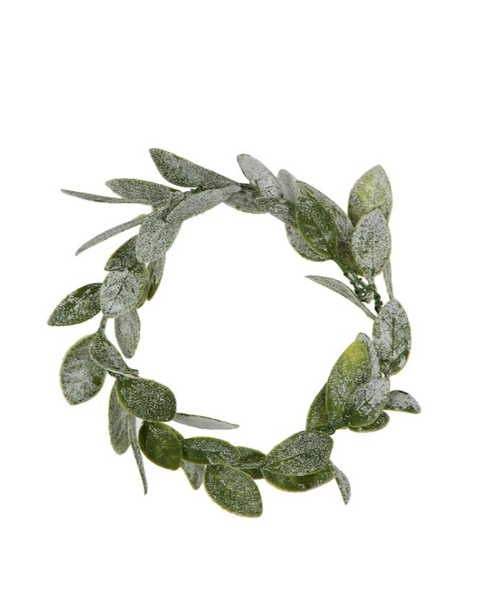 Jul diverse Krans Rimfrost Löv 6-pack Ø8 cm
