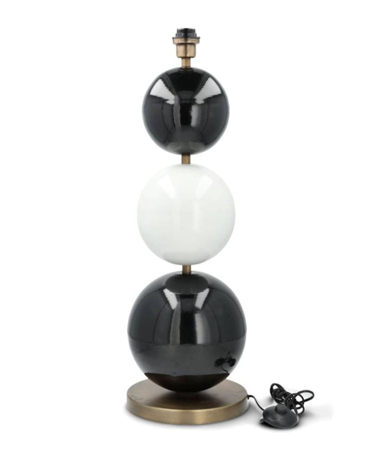 Golvlampa Lampfot Multi Stone 3 Svart/Vit 76 cm