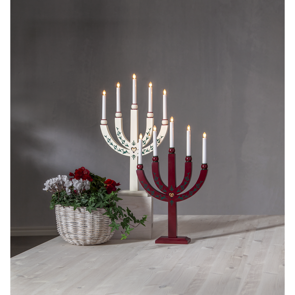 Adventsljusstake Tradition 24 cm röd