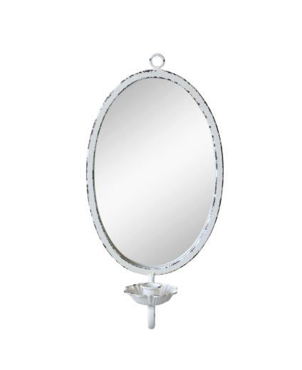 Ljusstake Vägg Ljuslampett H38/L19,5/B11 cm antik creme