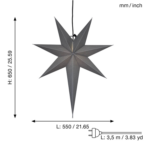 Adventsstjärna Pappersstjärna Ozen 66 cm