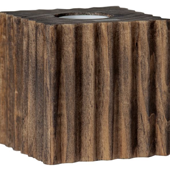 Bordslampa Lampfot Box Ribbat strukturmönster Brun