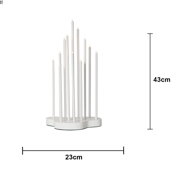Adventsljusstake Buzz 43 cm Vit