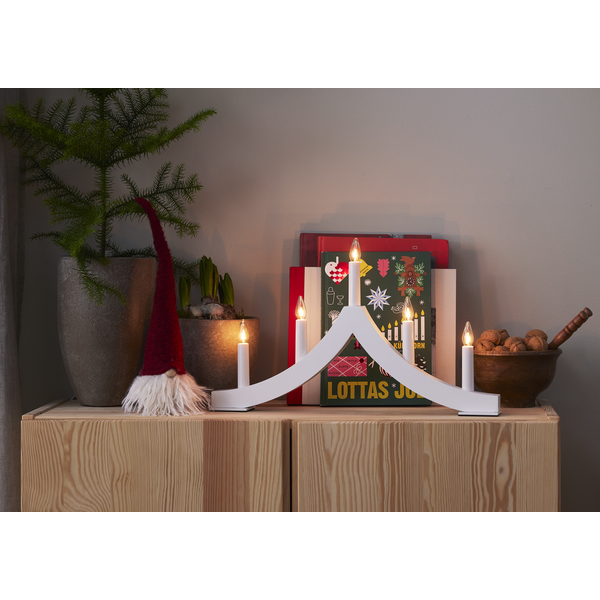 Adventsljusstake Pagod 45x6x27 cm vit