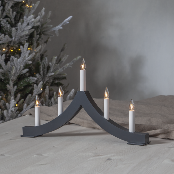 Adventsljusstake Pagod 45x6x27 cm grå