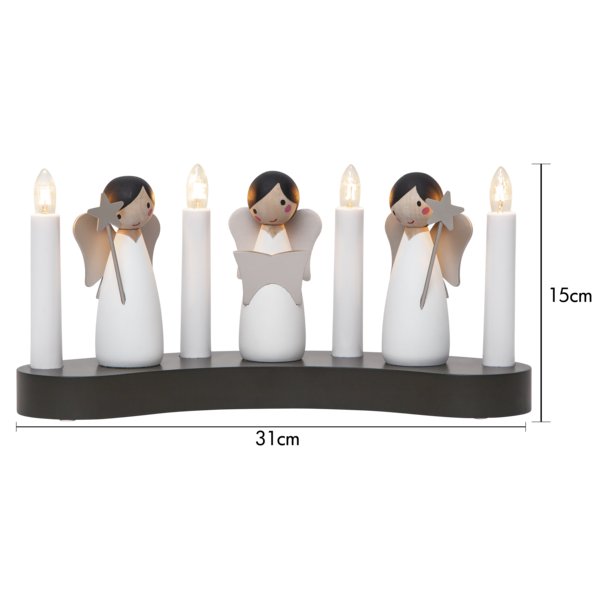 Adventsljusstake Ängel kör 31x15x8 cm