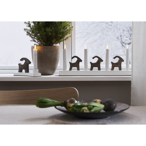 Julljusstake Bock 18x10x6,5 cm Vit/Natur