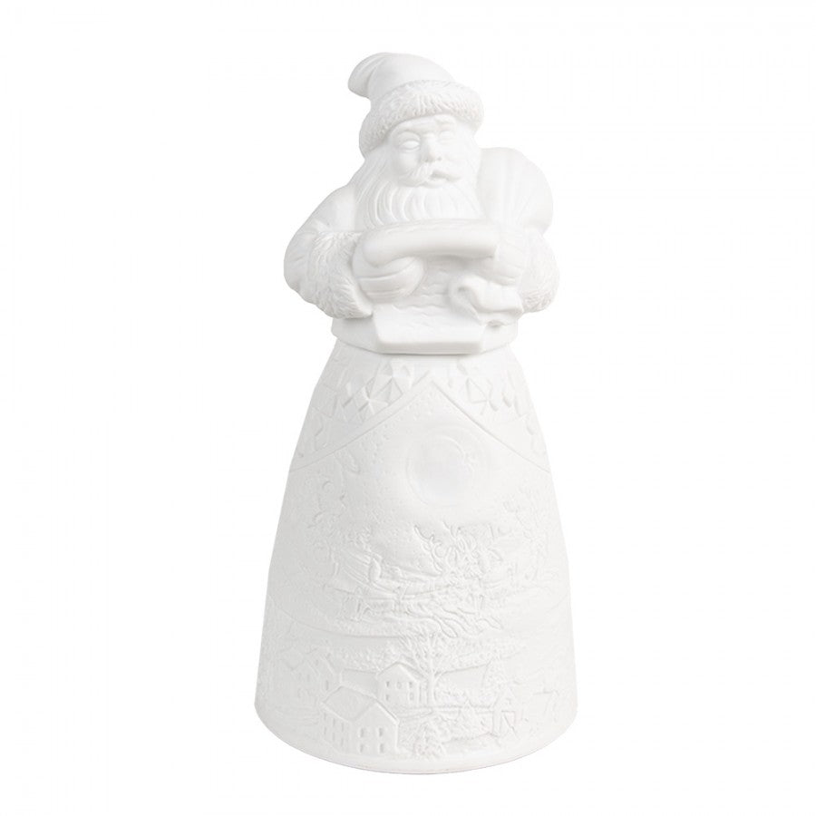 Belysning Jul Jultomte med LED-belysning Ø 9x19 cm Vit porslin