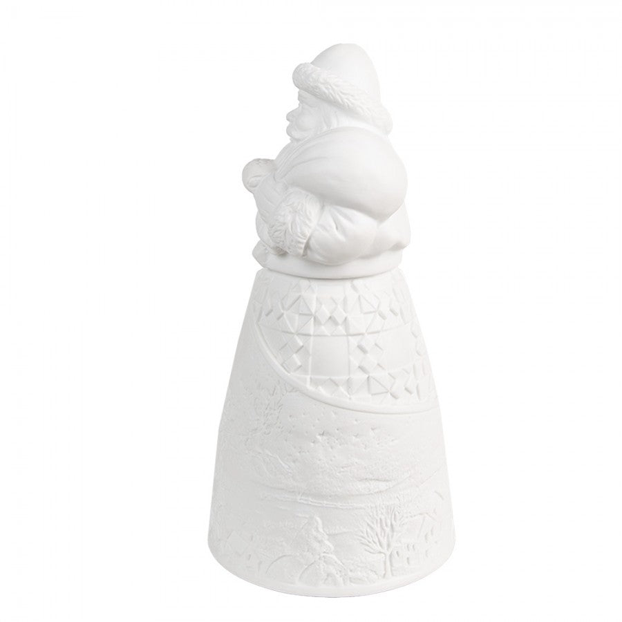 Belysning Jul Jultomte med LED-belysning Ø 9x19 cm Vit porslin
