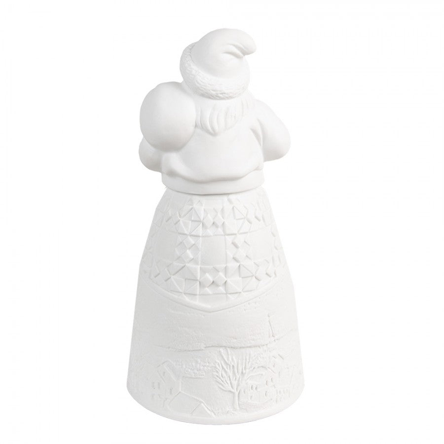 Belysning Jul Jultomte med LED-belysning Ø 9x19 cm Vit porslin