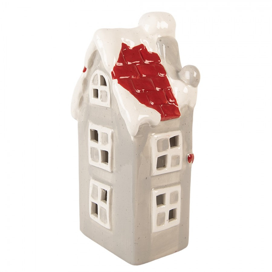 Belysning Jul Hus med LED 11x9x22 Grå keramik