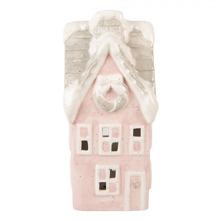 Belysning Jul Hus med LED 11x10x24 Rosa keramik