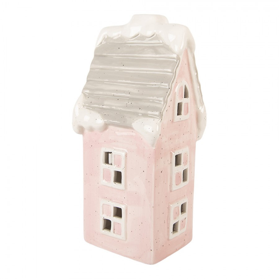 Belysning Jul Hus med LED 11x10x24 Rosa keramik