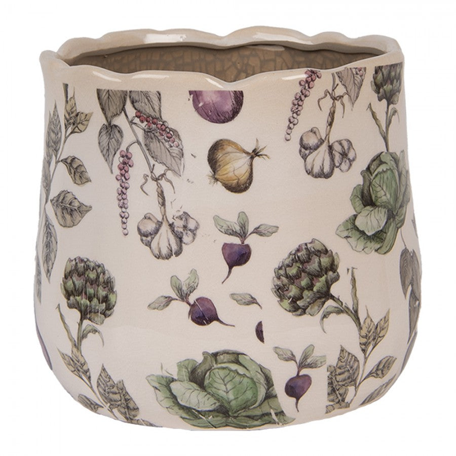 Blomkruka Grönsaker Ø 18x16 cm Beige Keramik