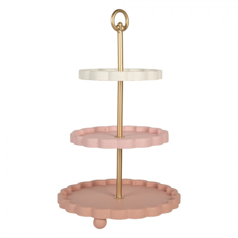 Dekorativt Fat Våningsfat Ø 30x50 cm Rosa Metall
