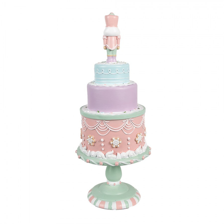 Juldekoration Nötknäppare Tårta 42 cm Pastell
