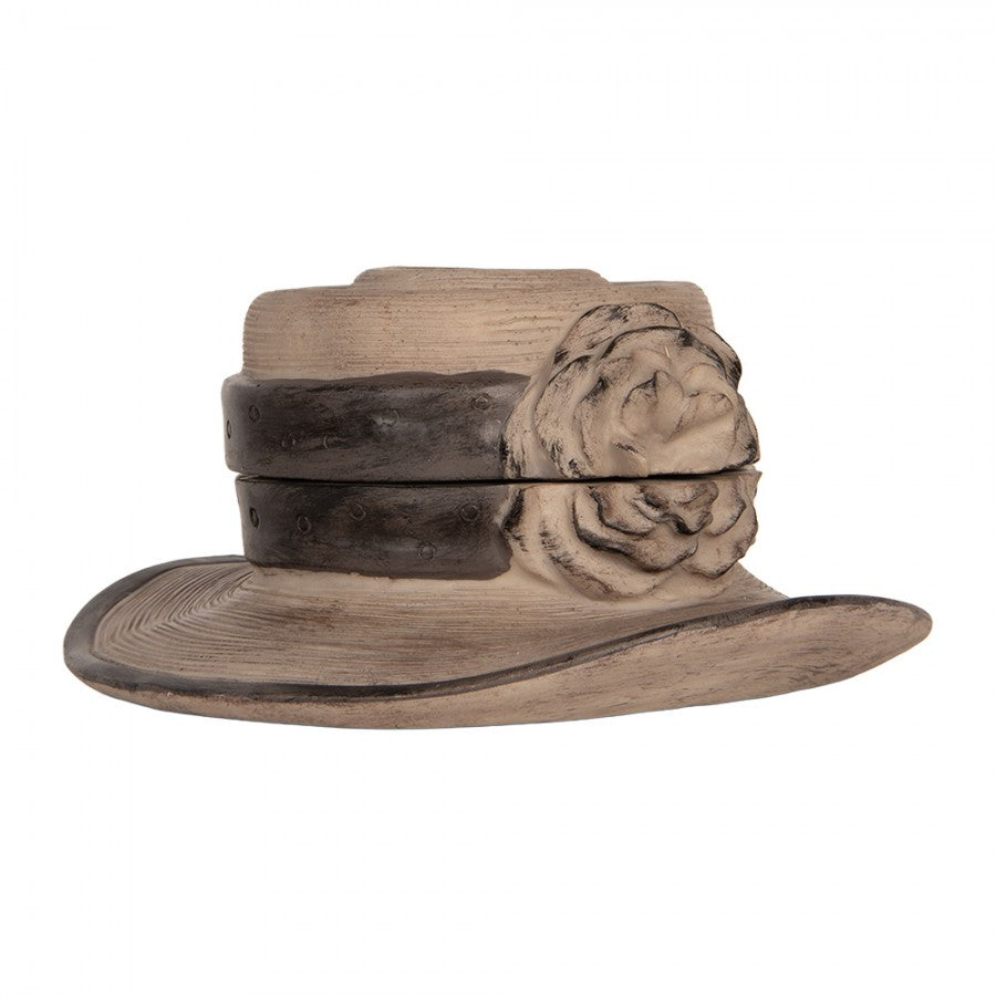 Dekoration Smyckesbox Hatt Ø 22x11 cm Brun