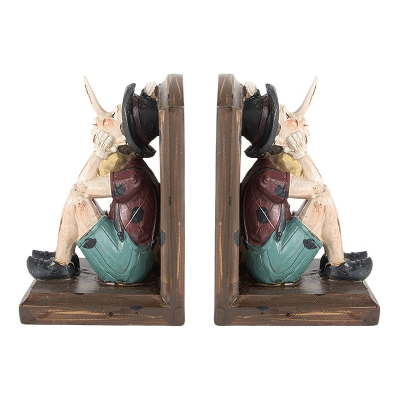 Dekoration Bokstöd Set med 2 Pinocchio 24x11x17 cm