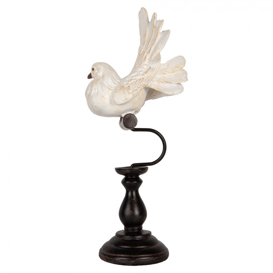 Dekoration fågel 36 cm vit