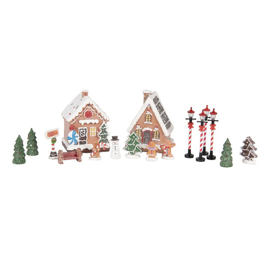Belysning Jul LED Pepparkaksby 17 delar