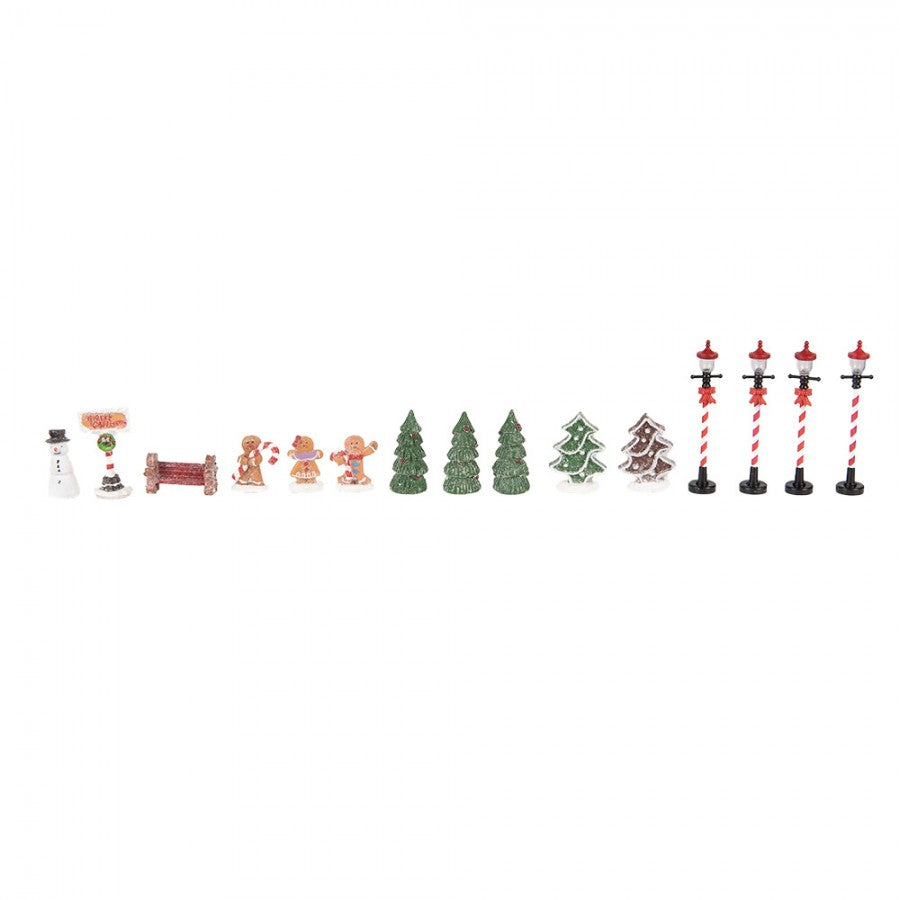 Belysning Jul LED Pepparkaksby 17 delar