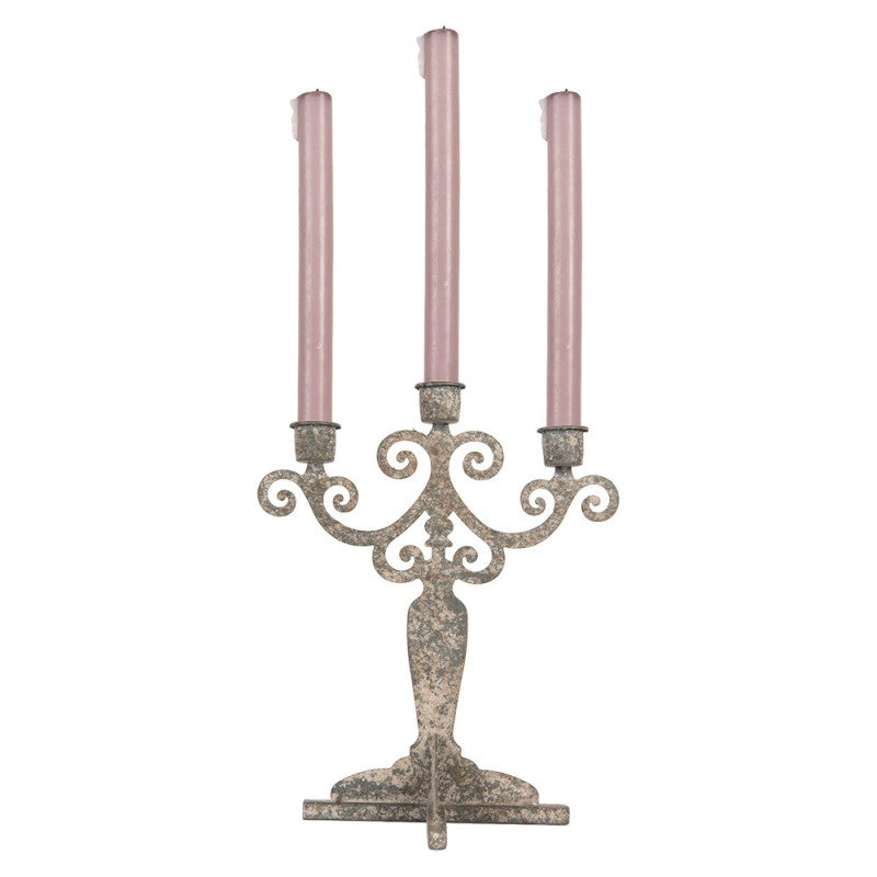 Ljusstake Metall 26x16x35 cm grå