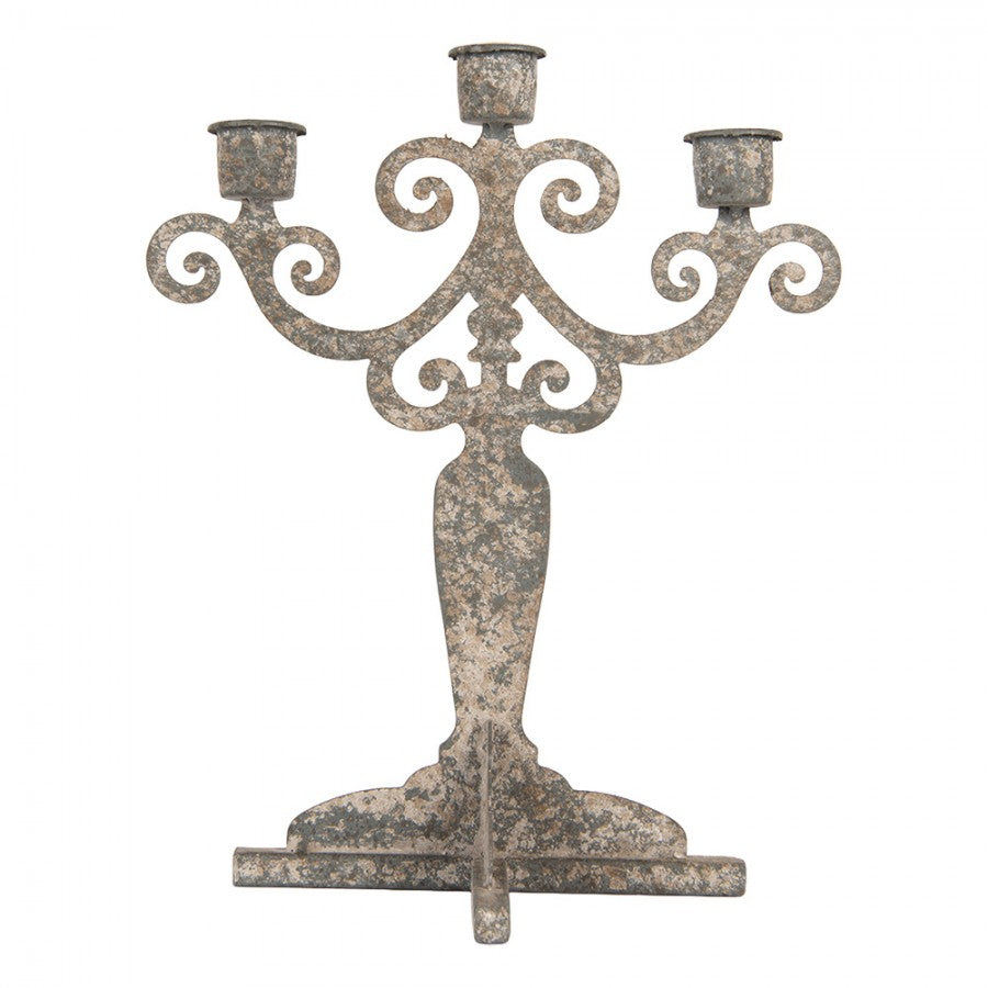 Ljusstake Metall 26x16x35 cm grå