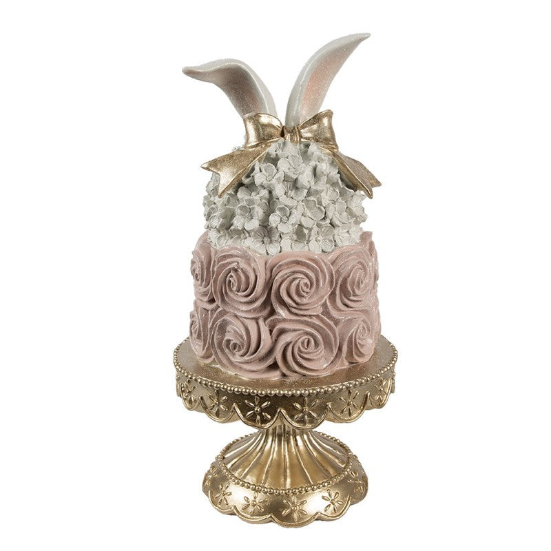 Dekoration figurtårta 35 cm Vit Rosa