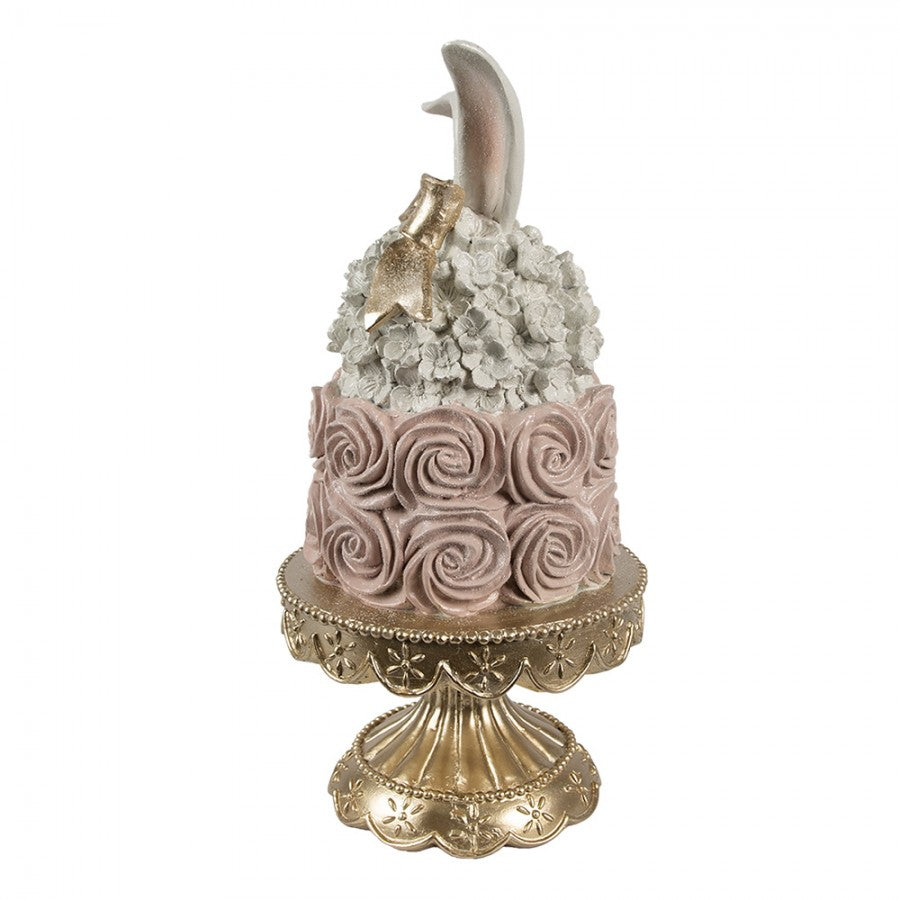 Dekoration figurtårta 35 cm Vit Rosa