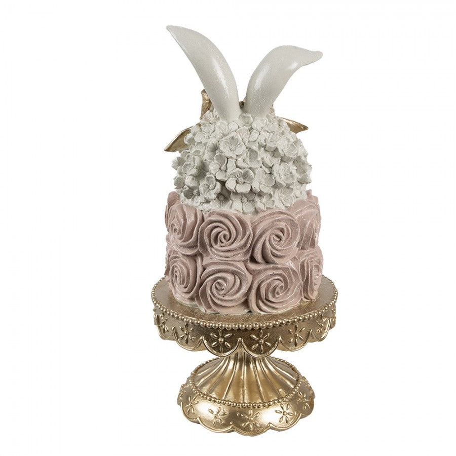 Dekoration figurtårta 35 cm Vit Rosa
