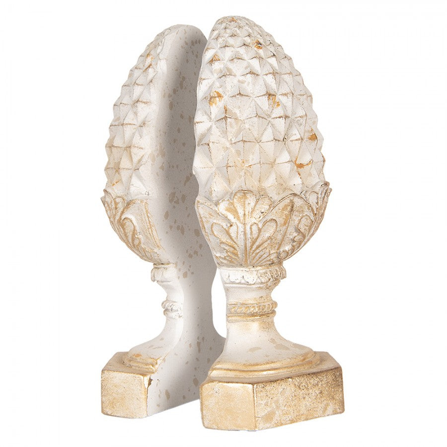 Bokstöd Set om 2 st 16x14x29 cm Beige Guld