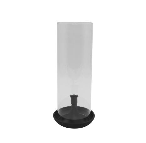 Ljusstake med glascylinder H35/Ø15 cm antik svart