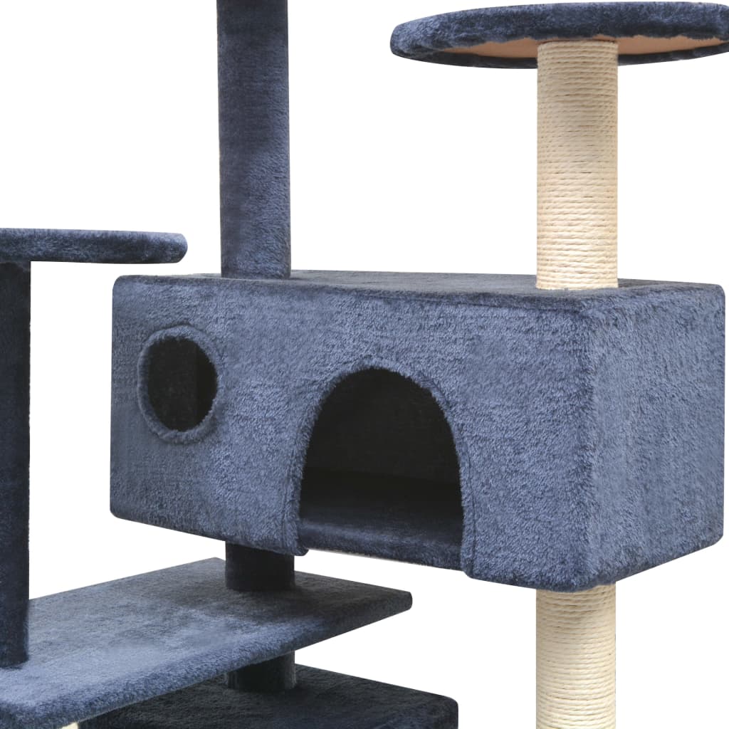 Kattmöbel Klösträd med sisalpelare 125 cm mörkblå