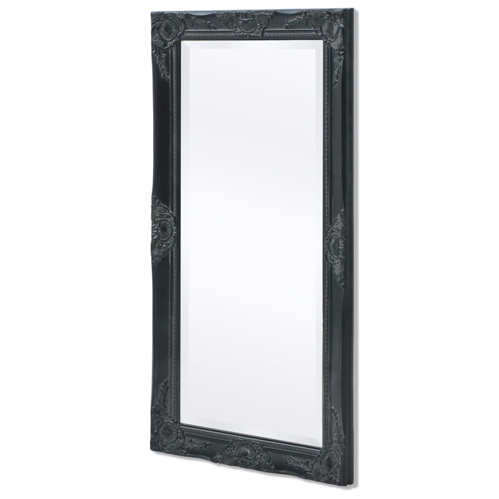 Väggspegel barockstil 100x50 cm svart
