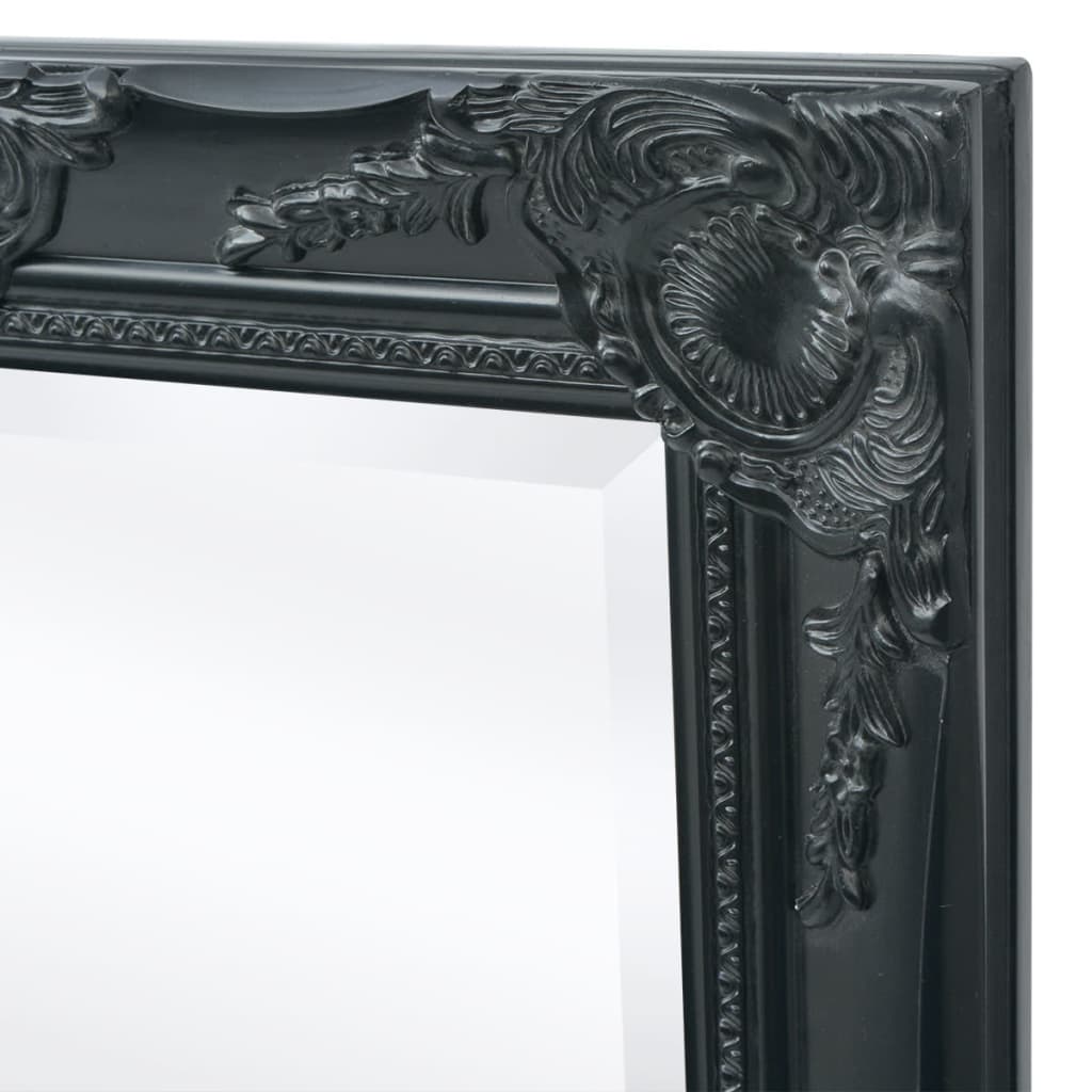 Väggspegel barockstil 100x50 cm svart