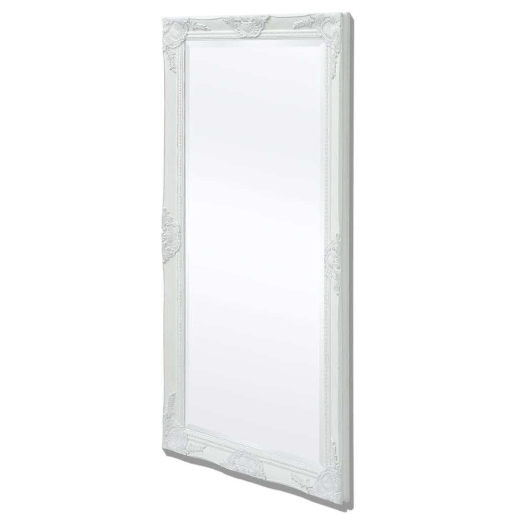 Väggspegel barockstil 120x60 cm vit