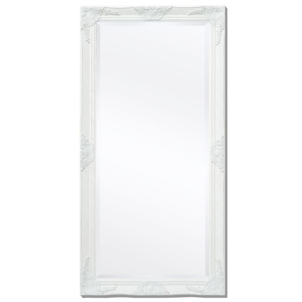 Väggspegel barockstil 120x60 cm vit