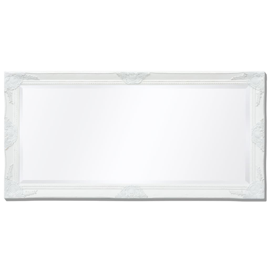 Väggspegel barockstil 120x60 cm vit