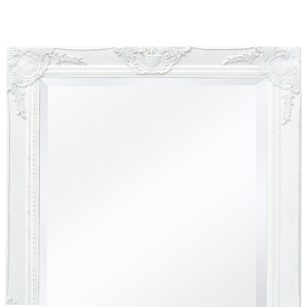 Väggspegel barockstil 120x60 cm vit