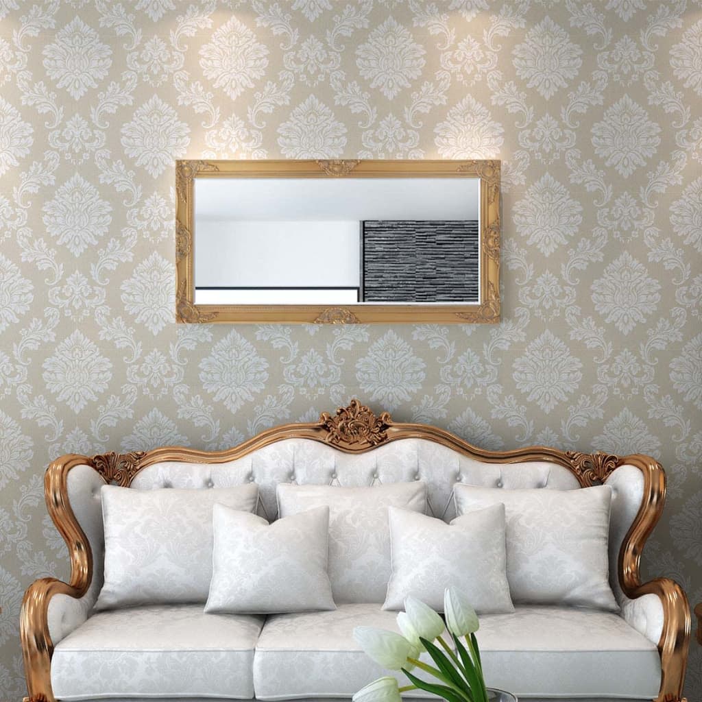 Väggspegel barockstil 120x60 cm guld