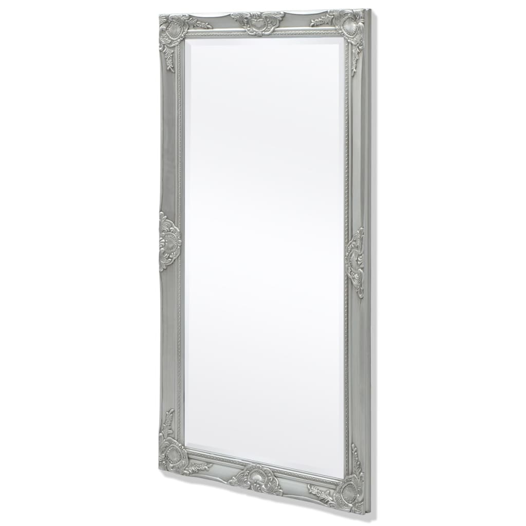 Väggspegel barockstil 120x60 cm silver