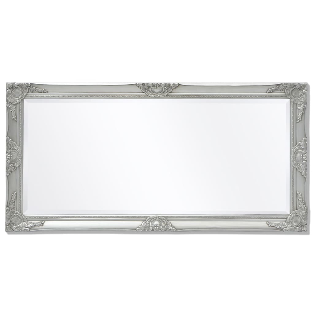 Väggspegel barockstil 120x60 cm silver