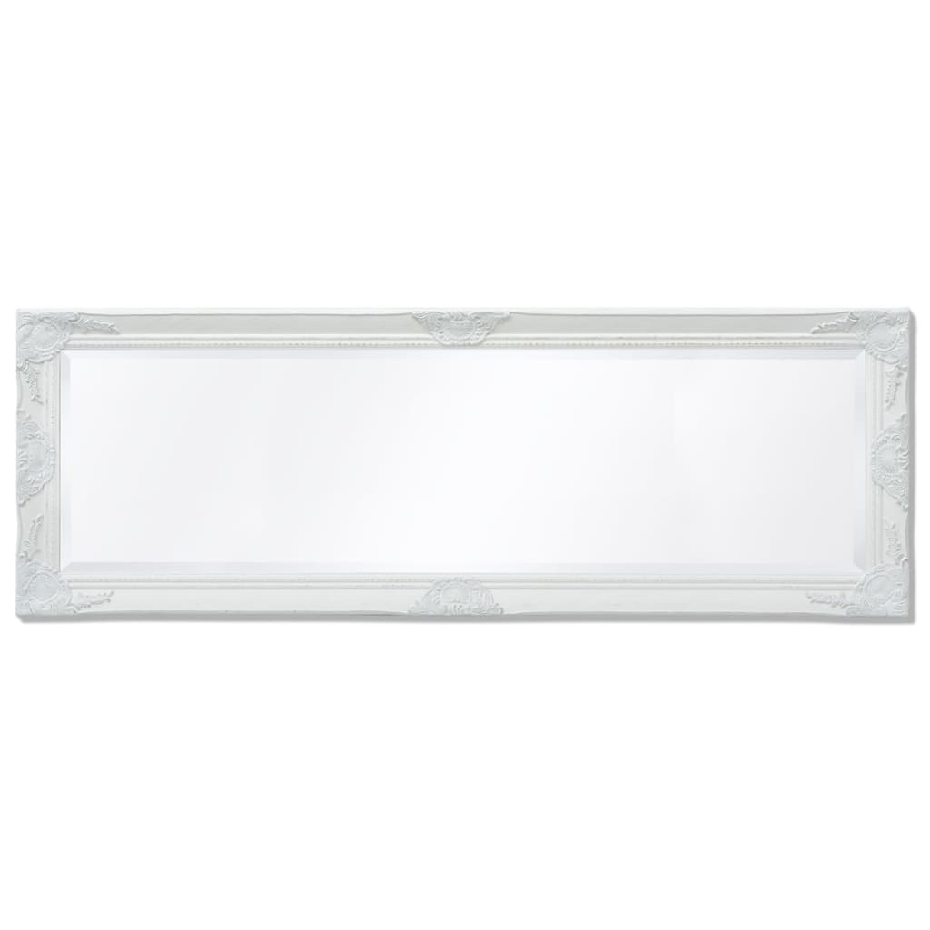 Väggspegel barockstil 140x50 cm vit