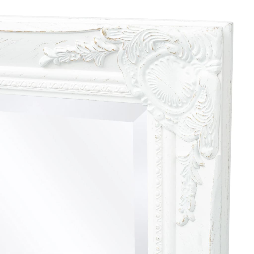 Väggspegel barockstil 140x50 cm vit
