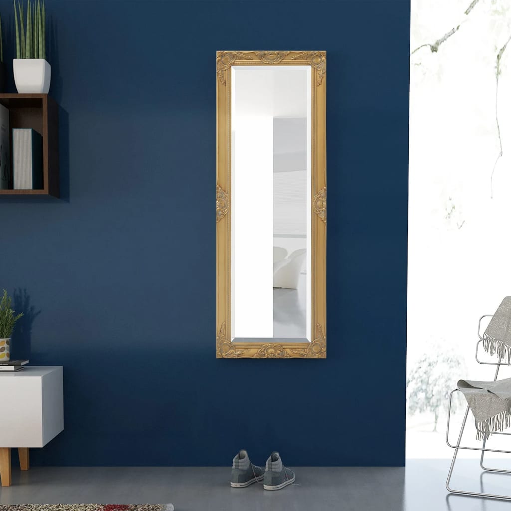 Väggspegel barockstil 140x50 cm guld