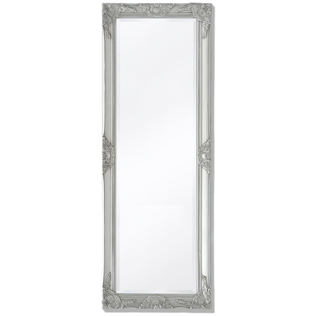 Väggspegel barockstil 140x50 cm silver